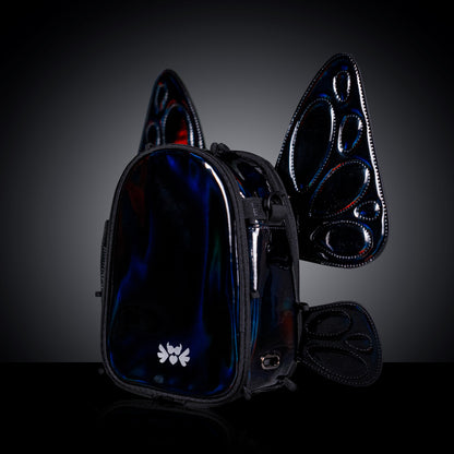 RaveBeetle FLOWt LED Festival Pack – Swappable Wing Rave Backpack with Light Accessory (Black)