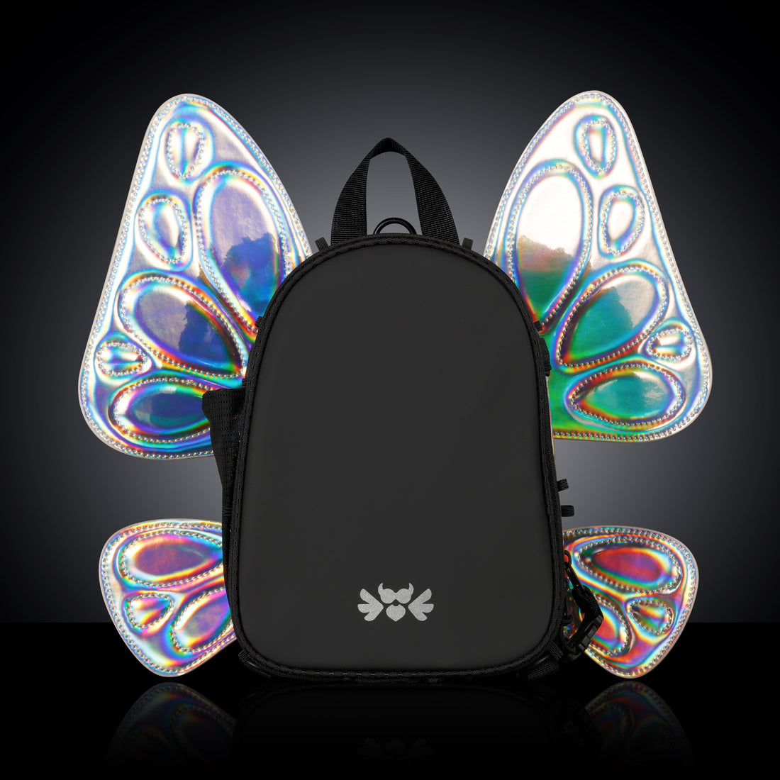 RaveBeetle FLOWt Festival Pack – Swappable Wing Rave Backpack with Light Accessory (Clear)