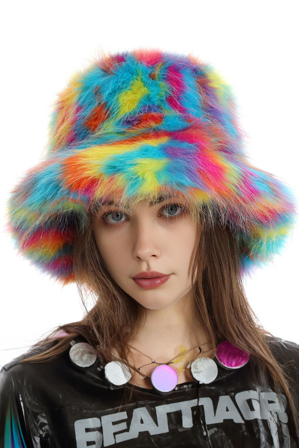 Rainbow Fuzzy Fury Bucket Hat