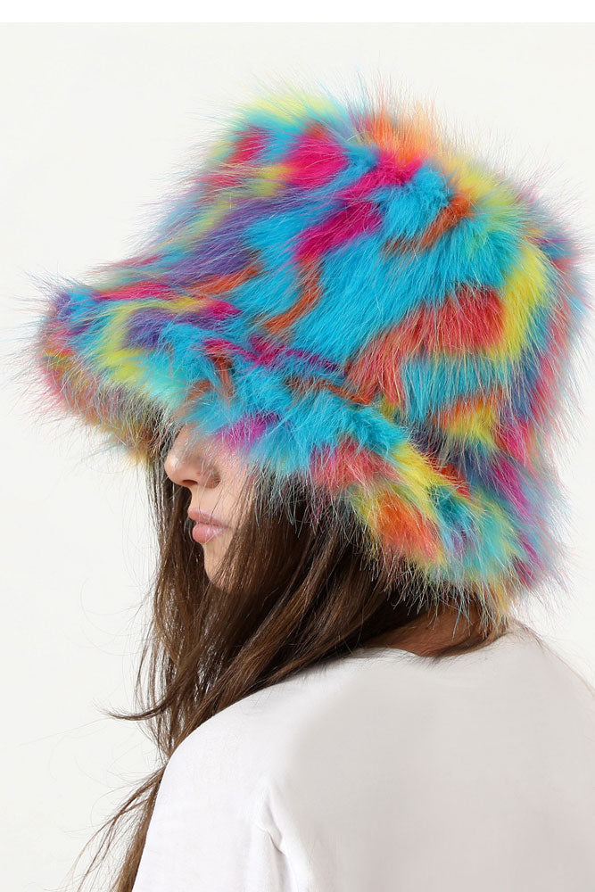 Rainbow Fuzzy Fury Bucket Hat