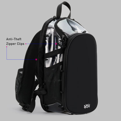 RaveBeetle Elytra Hydration Pack 2.0 – Festival Backpack with Water Bladder (Clear)