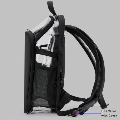 RaveBeetle Elytra Hydration Pack 2.0 – Festival Backpack with Water Bladder (Clear)