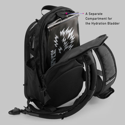 RaveBeetle Elytra Hydration Pack 2.0 – Festival Backpack with Water Bladder (Clear)