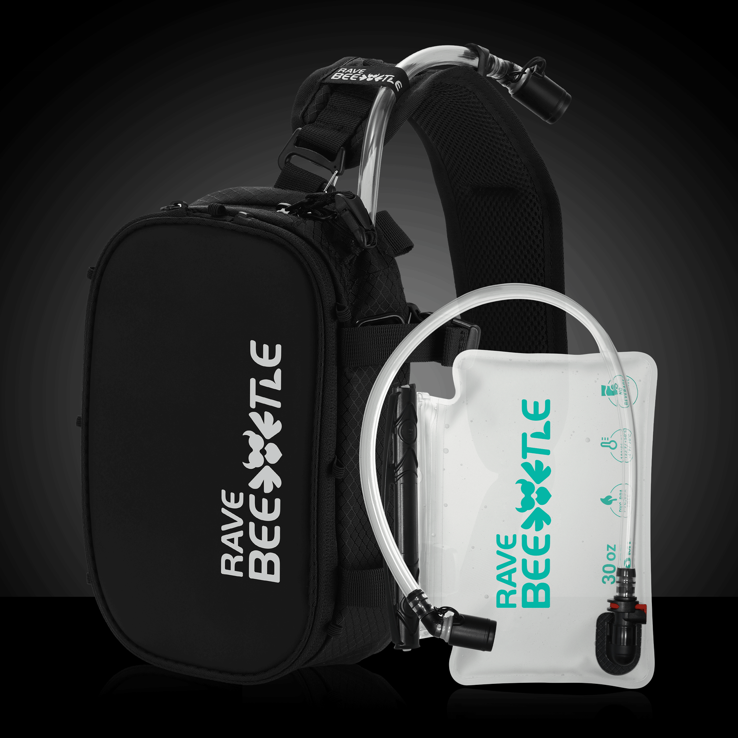 HART Hydration Sling Pack - Customizable, Anti-Theft Festival Pack (Black)