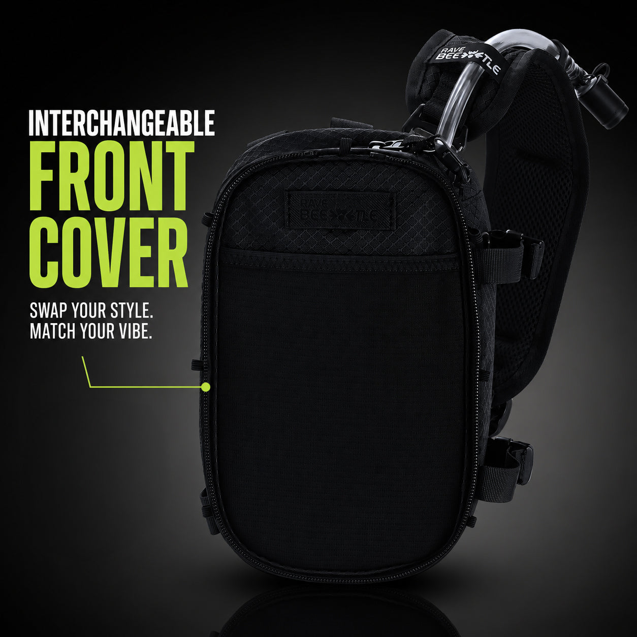 HART Hydration Sling Pack - Customizable, Anti-Theft Festival Pack (Black)