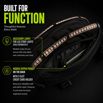 HART Hydration Sling Pack - Customizable, Anti-Theft Festival Pack (Black)