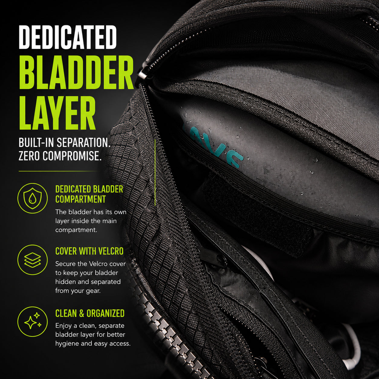 HART Hydration Sling Pack - Customizable, Anti-Theft Festival Pack (Black)