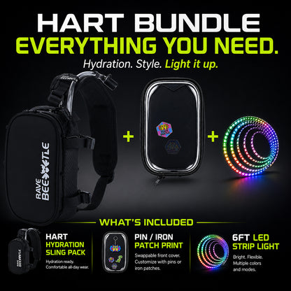 HART Hydration Sling Pack Pin Display Bundle + 6FT LED Strip Light