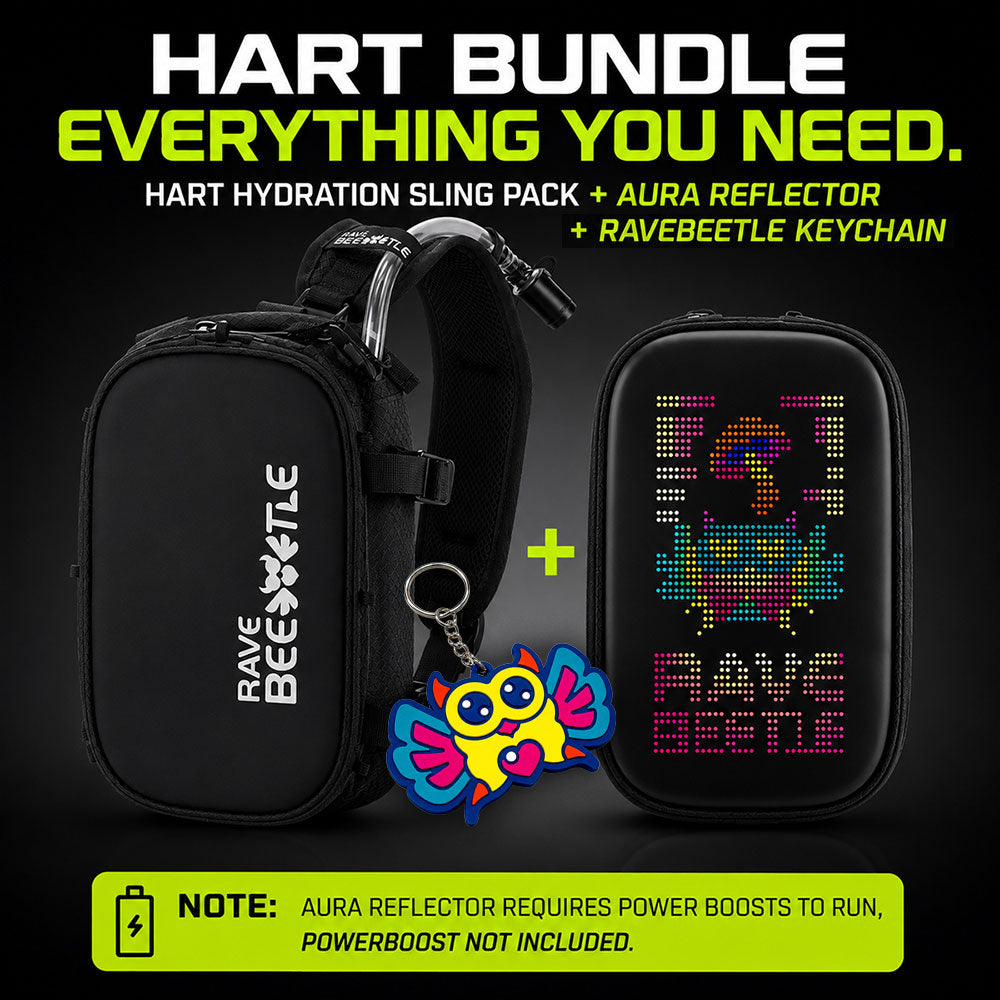 HART LED Hydration Sling Pack - Customizable, Anti-Theft Festival Pack (Black)