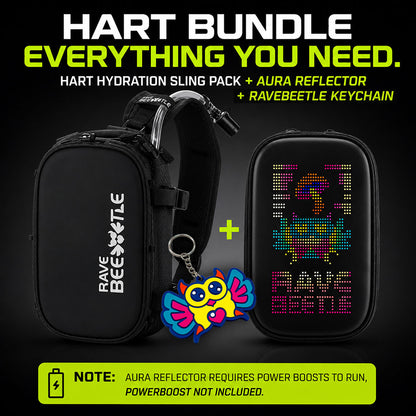 HART LED Hydration Sling Pack - Customizable, Anti-Theft Festival Pack (Black)