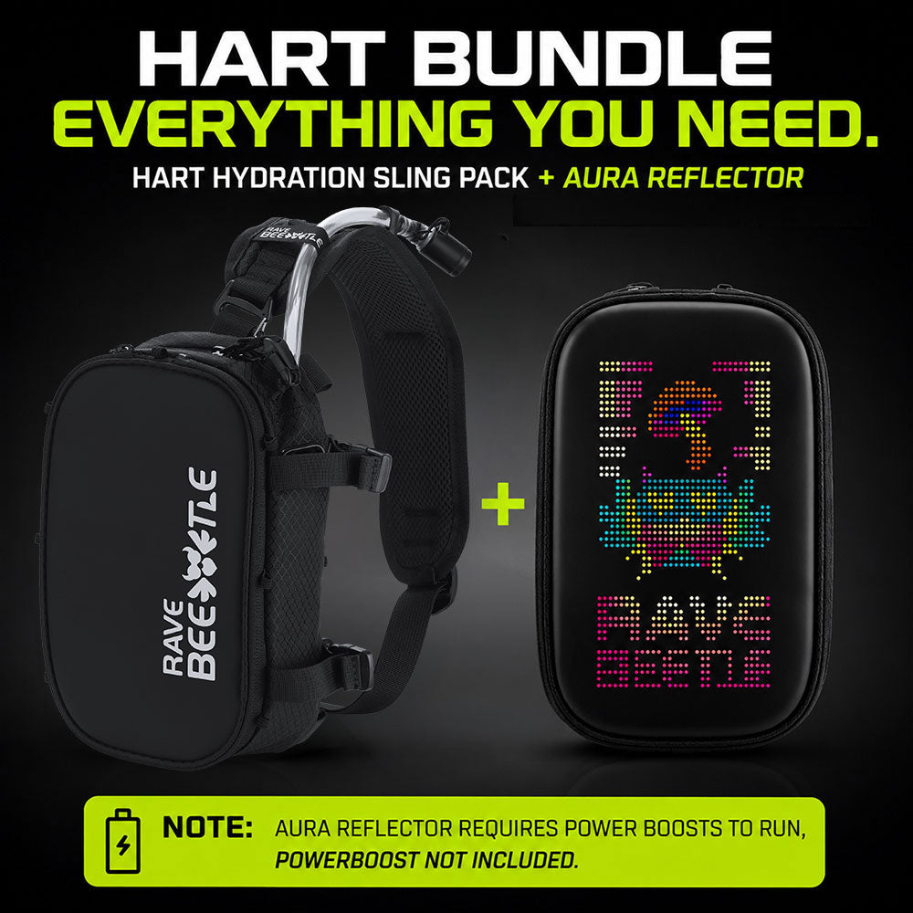 HART LED Hydration Sling Pack - Customizable, Anti-Theft Festival Pack (Black)