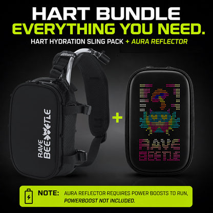 HART LED Hydration Sling Pack - Customizable, Anti-Theft Festival Pack (Black)