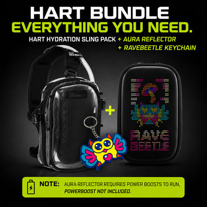 HART LED Hydration Sling Pack - Customizable, Anti-Theft Festival Pack (Clear)
