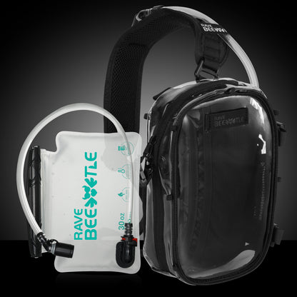 HART Hydration Sling Pack - Customizable, Anti-Theft Festival Pack (Clear)