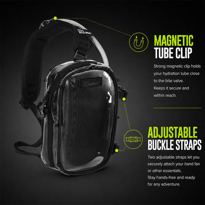 HART Hydration Sling Pack - Customizable, Anti-Theft Festival Pack (Clear)