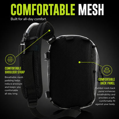 HART Hydration Sling Pack - Customizable, Anti-Theft Festival Pack (Clear)