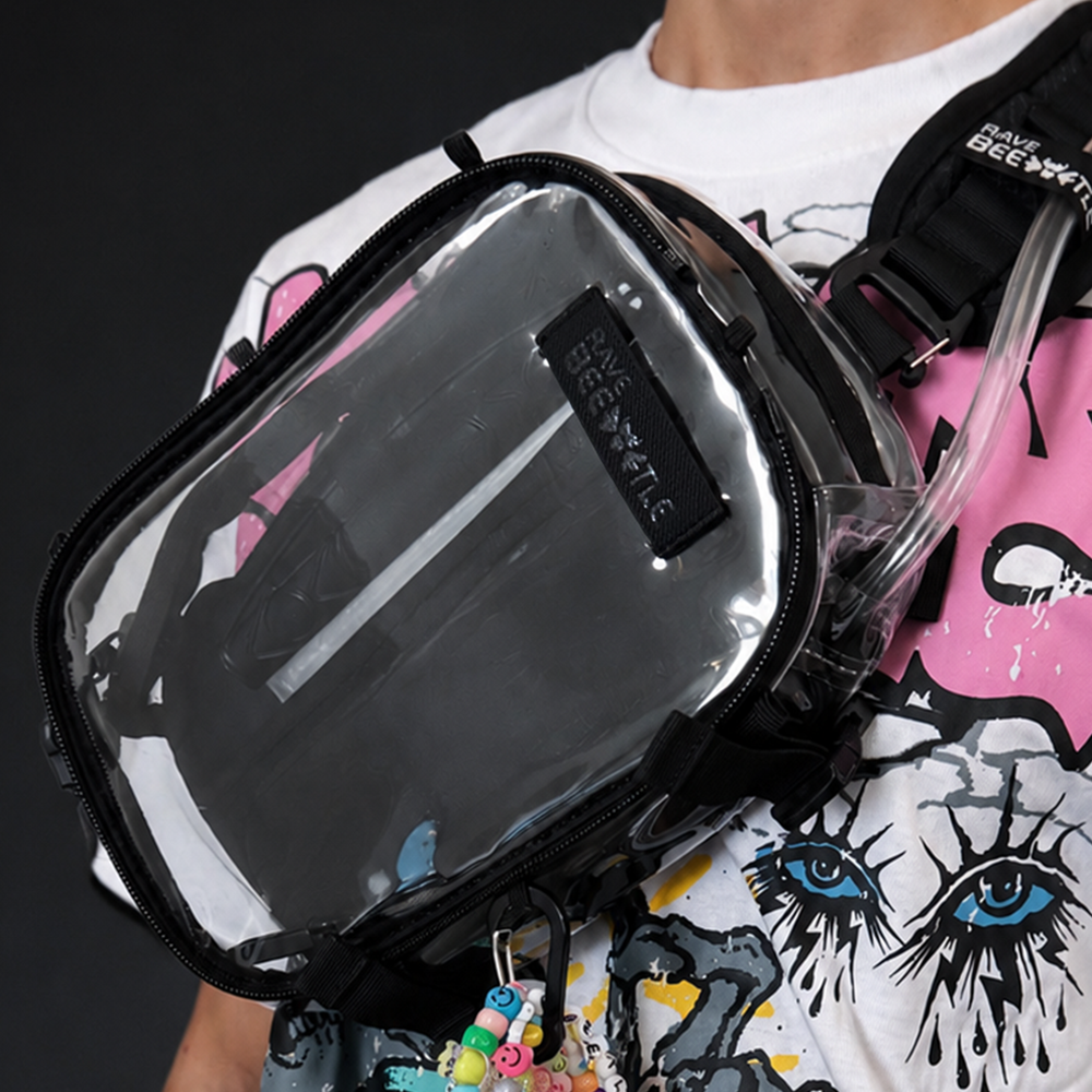 HART Hydration Sling Pack - Customizable, Anti-Theft Festival Pack (Clear)