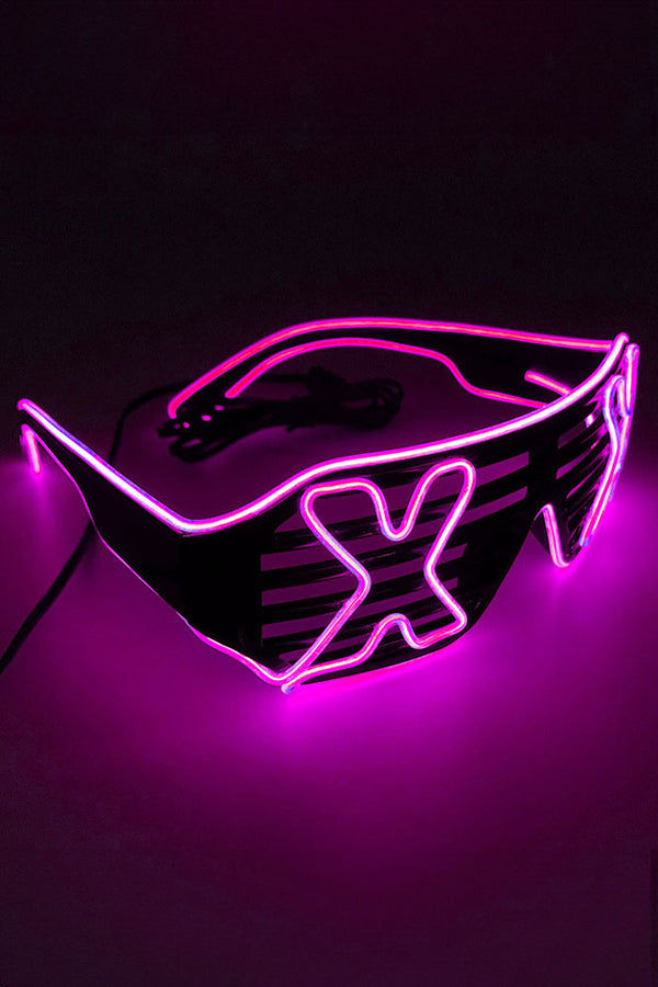 LED Light Up X Glasses - Pink