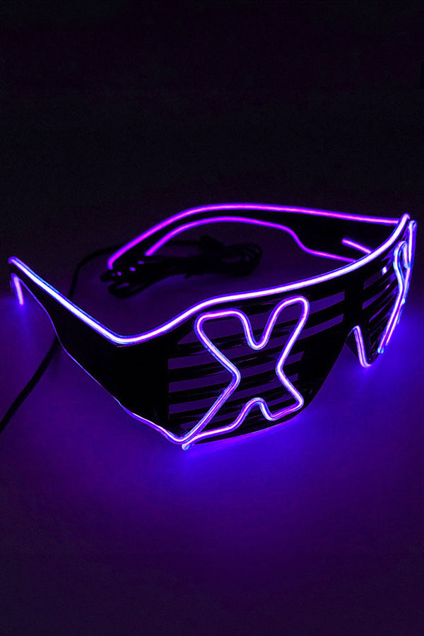 LED Light Up X Glasses - Purple