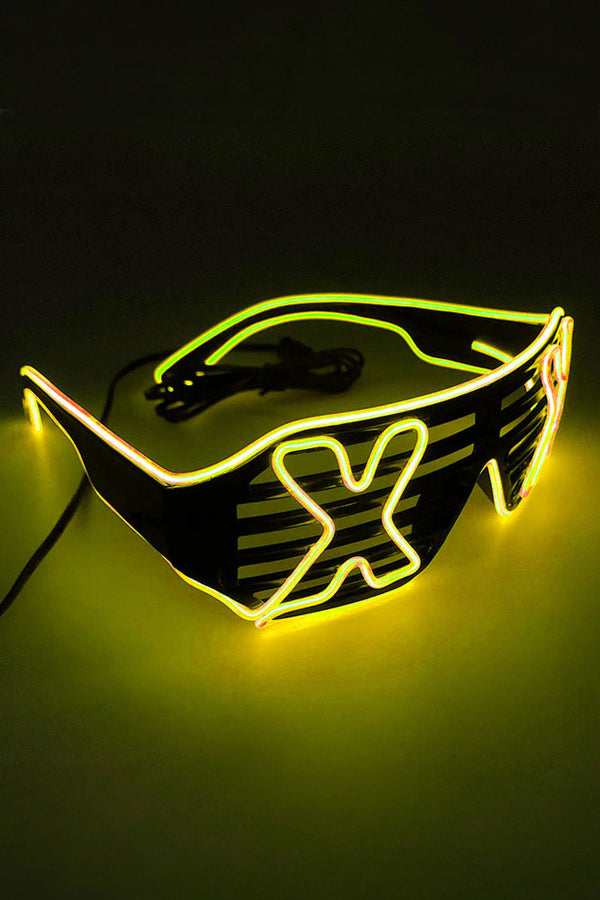 LED Light Up X Glasses - Yellow