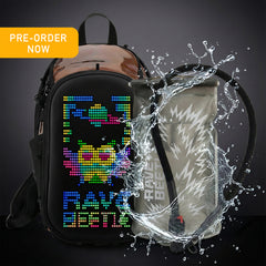 RaveBeetle Elytra LED Hydration Pack 2.0 – Festival Backpack with Water Bladder (Holographic Mocha)