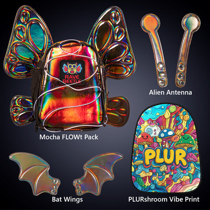 FLOWt Essential Bundle – Wings &amp; PLUR Mushroom Vibe Print Pack