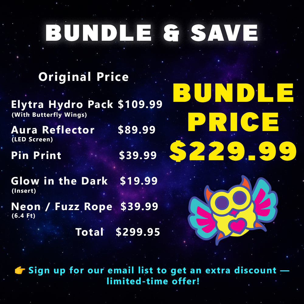 Elytra Aura Bundle – LED Screen, Pin Print, Glow in the Dark Insert &amp; Neon Rope 6.4ft Set
