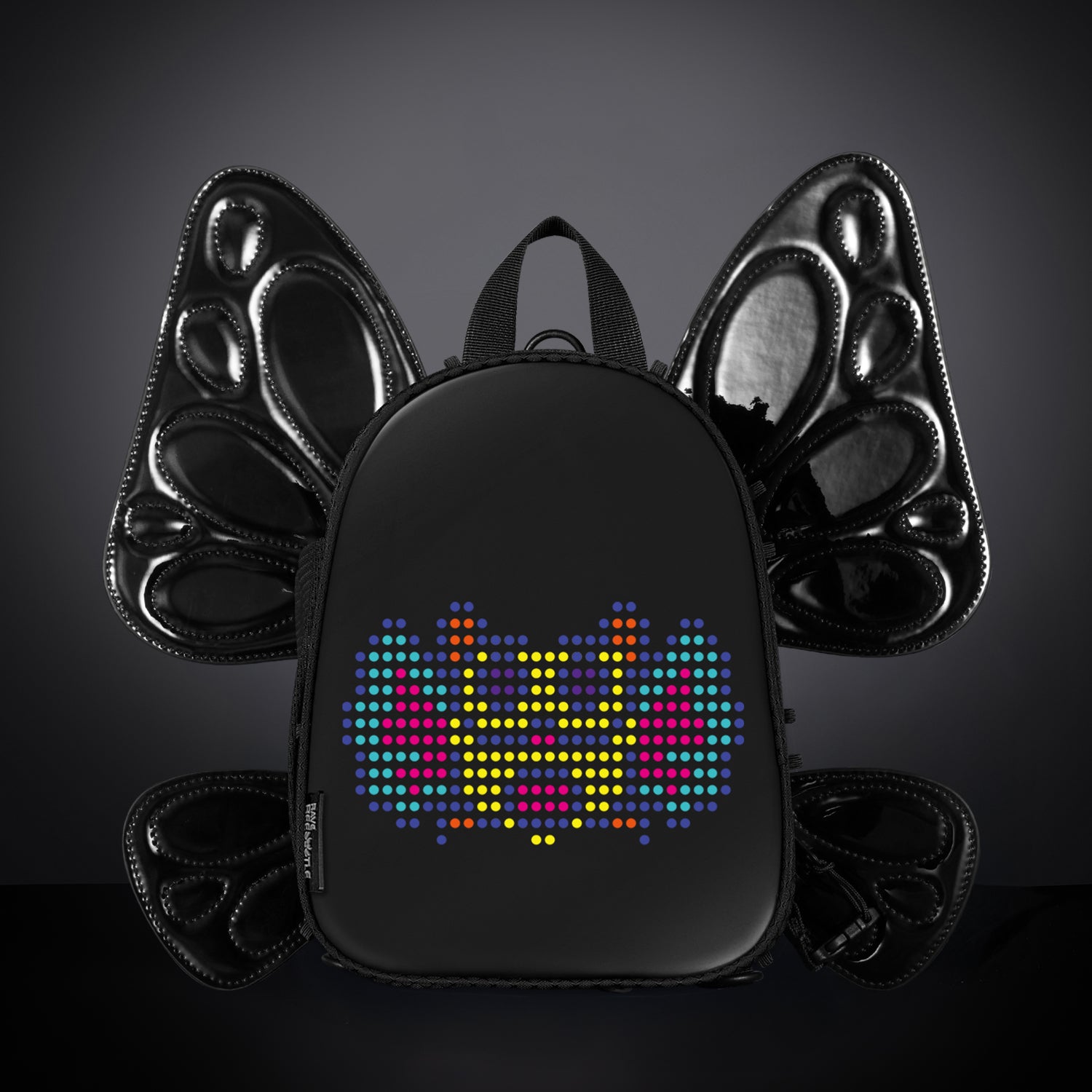 RaveBeetle FLOWt Festival Pack with Swappable Wing and Customizable LED Backpack Black