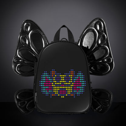 RaveBeetle FLOWt Festival Pack with Swappable Wing and Customizable LED Backpack Black