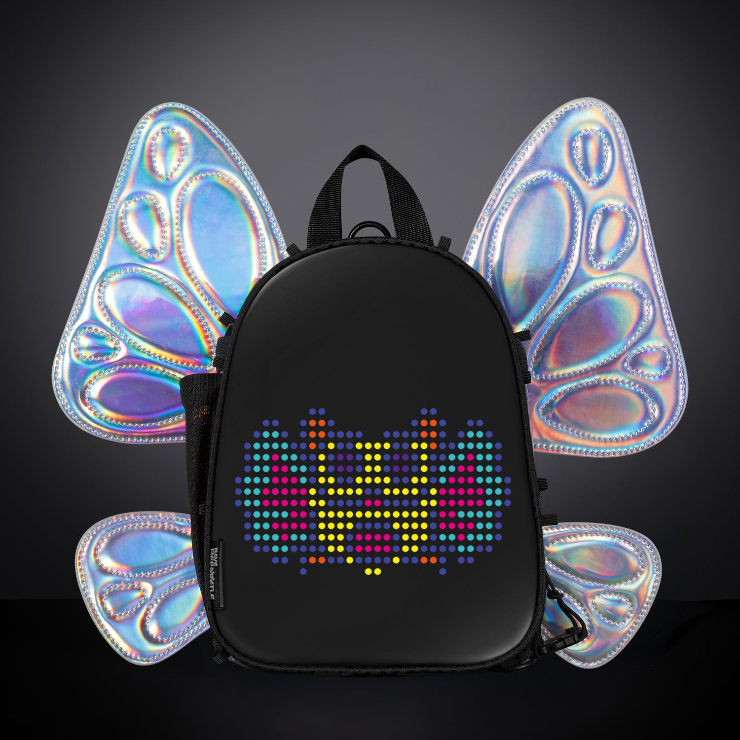 RaveBeetle FLOWt Festival Pack with Swappable Wing and Customizable LED Backpack Clear
