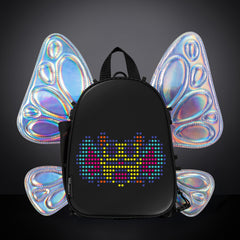 RaveBeetle FLOWt LED Festival Pack – Swappable Wing Rave Backpack with Light Accessory (Clear)