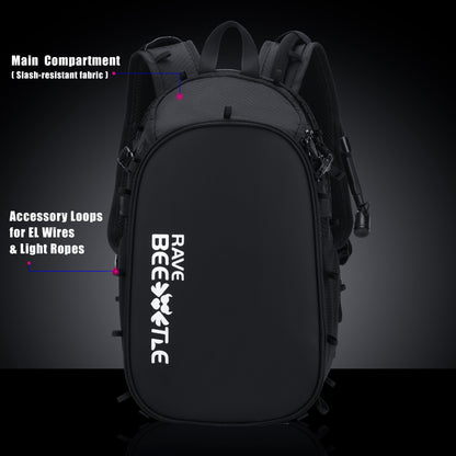 RaveBeetle Elytra LED Hydration Pack 3.0 – Festival Backpack with Water Bladder (PRE-ORDER / Next Batch) – Black