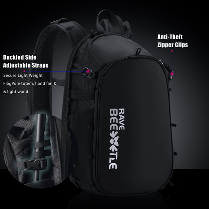 RaveBeetle Elytra LED Hydration Pack 3.0 – Festival Backpack with Water Bladder (PRE-ORDER / Next Batch) – Black