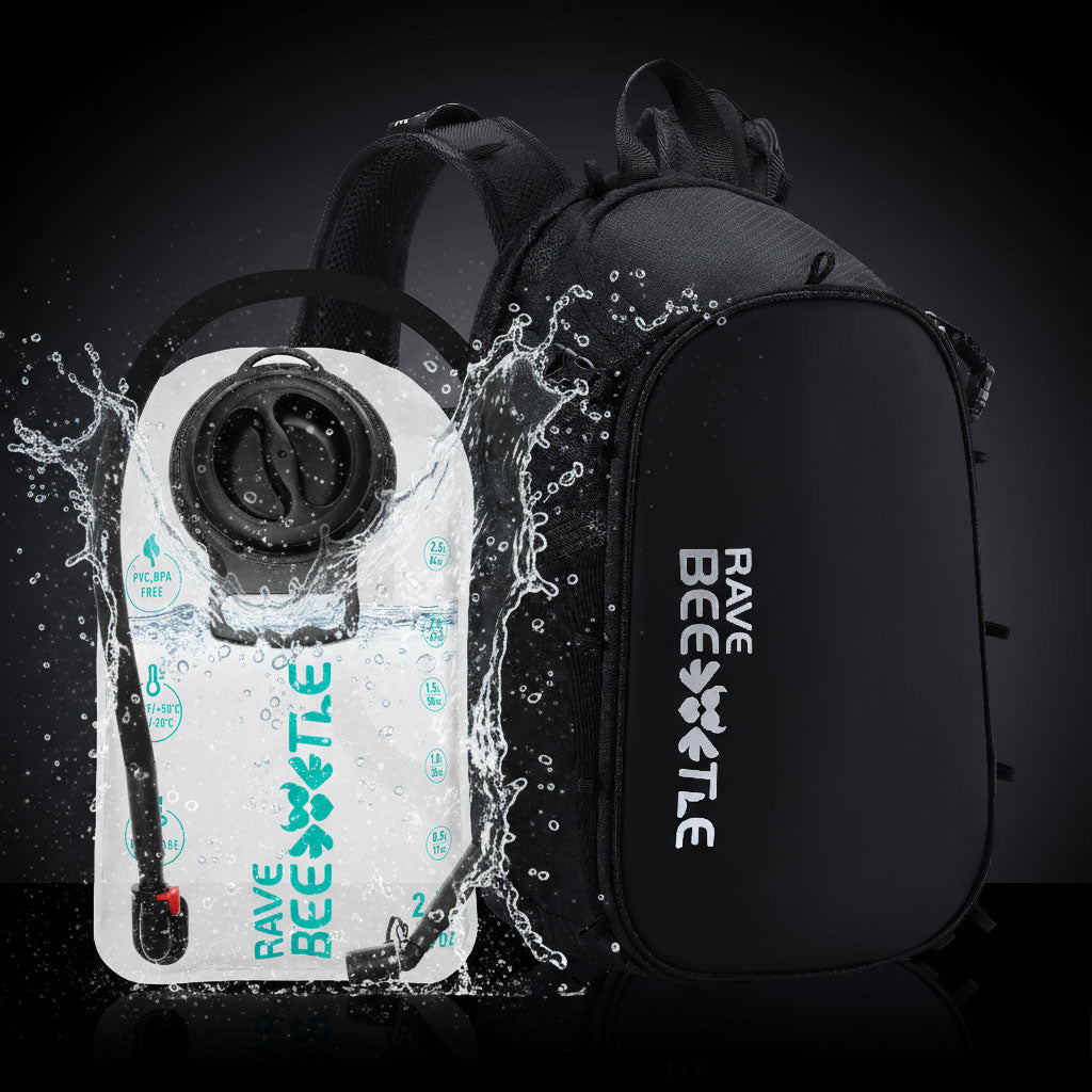 RaveBeetle Elytra Hydration Pack 3.0 – Festival Backpack with Water Bladder (Black)