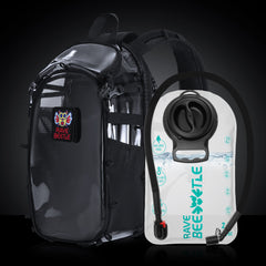 RaveBeetle Elytra Hydration Pack 3.0 – Festival Backpack with Water Bladder (Clear)