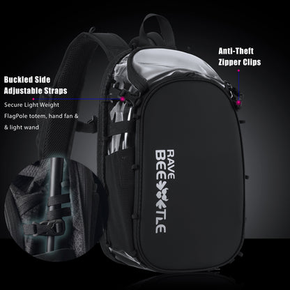 RaveBeetle Elytra LED Hydration Pack 3.0 – Festival Backpack with Water Bladder (Clear)