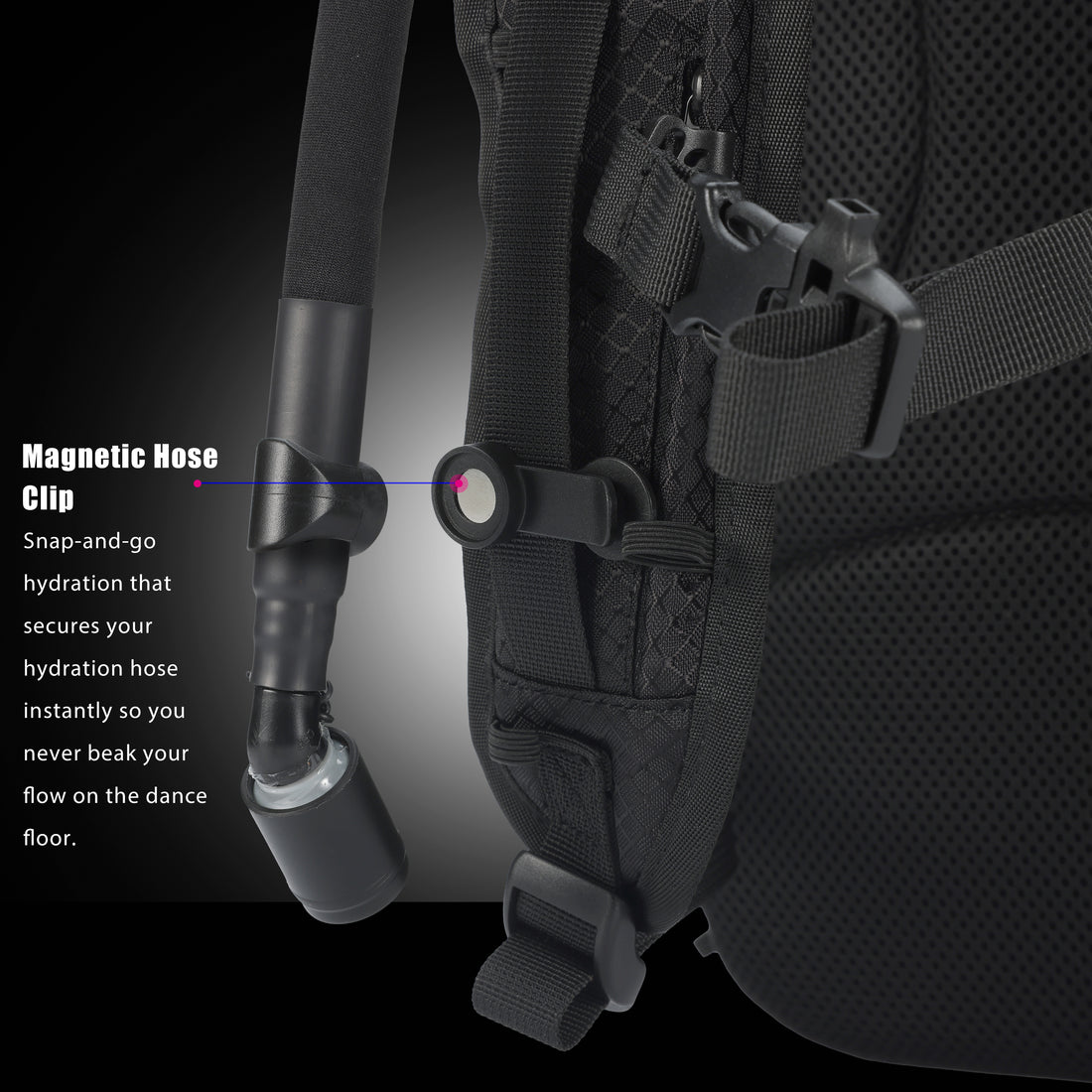 RaveBeetle Elytra LED Hydration Pack 3.0 – Festival Backpack with Water Bladder (Clear)