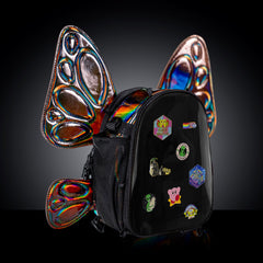 RaveBeetle FLOWt Pin Display Festival Pack – Swappable Wing Rave Backpack with Light Accessory (Mocha)