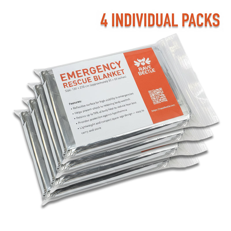 Emergency Thermal Blankets (4-Pack)