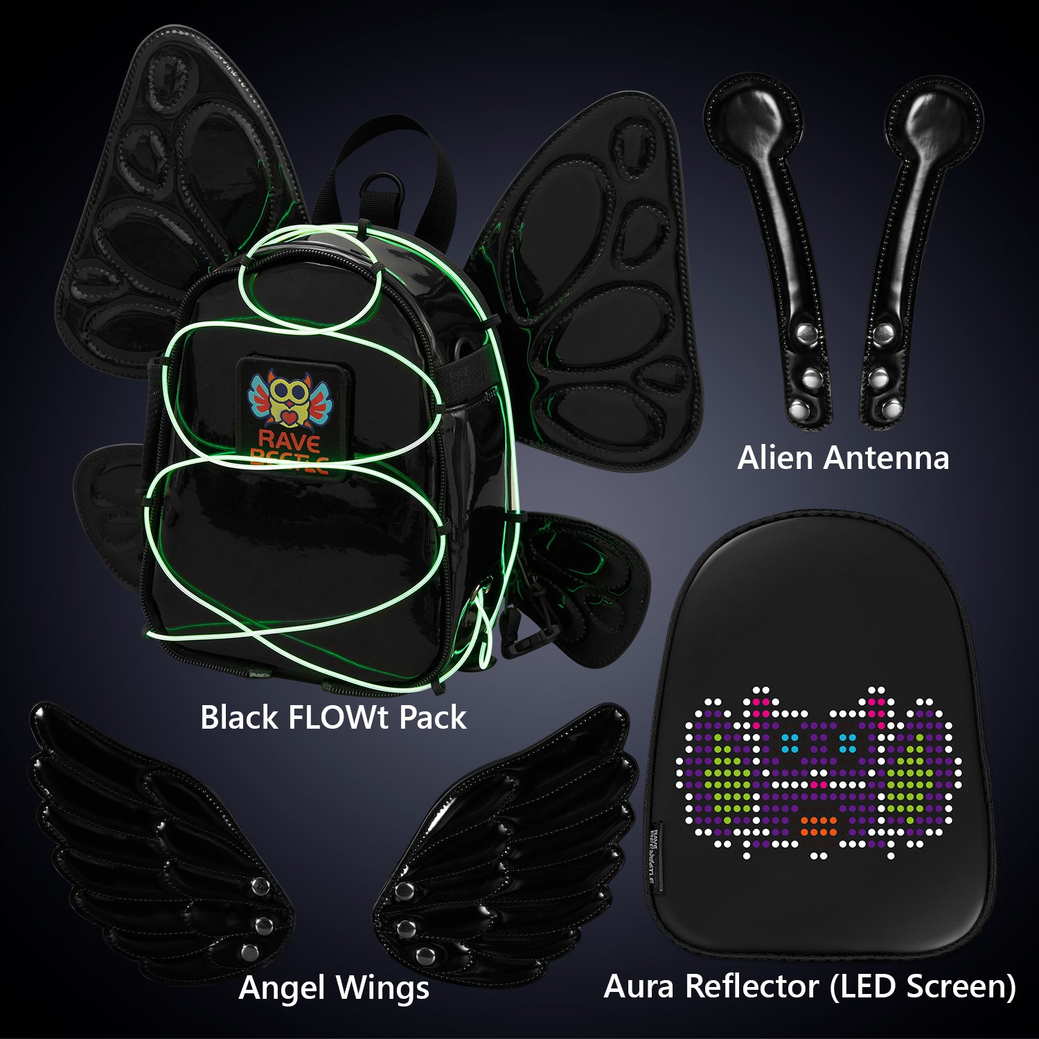 FLOWt Aura Bundle – Angel, Butterfly Wings &amp; Alien Antenna Vibe Pack