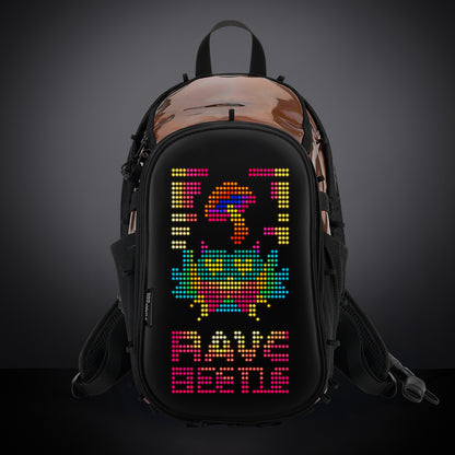 RaveBeetle Elytra Festival LED Hydration Backpack customizable light up Mocha