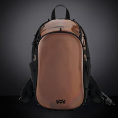 RaveBeetle Elytra Hydration Pack – Festival Backpack with Water Bladder (Holographic Mocha)