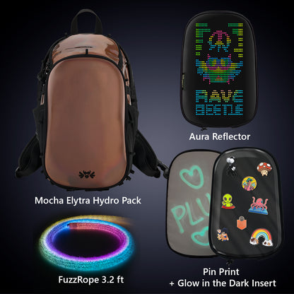 Elytra Aura Bundle – LED Screen, Pin Print, Glow in the Dark Insert &amp; Neon Rope 3.2ft Set
