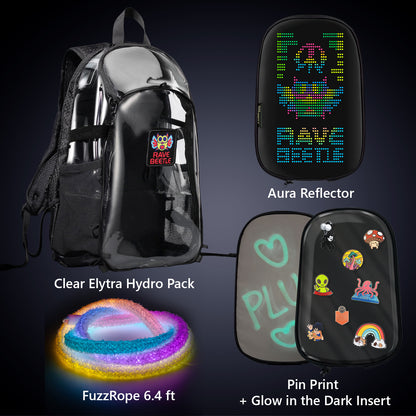 Elytra Aura Bundle – LED Screen, Pin Print, Glow in the Dark Insert &amp; Neon Rope 6.4ft Set