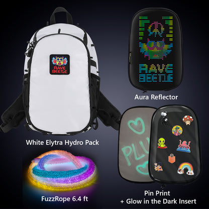 Elytra Aura Bundle – LED Screen, Pin Print, Glow in the Dark Insert &amp; Neon Rope 6.4ft Set