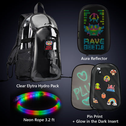 Elytra Aura Bundle – LED Screen, Pin Print, Glow in the Dark Insert &amp; Neon Rope 3.2ft Set