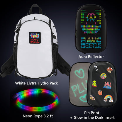 Elytra Aura Bundle – LED Screen, Pin Print, Glow in the Dark Insert &amp; Neon Rope 3.2ft Set