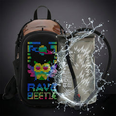 RaveBeetle Elytra LED Hydration Pack – Festival Backpack with Water Bladder (Holographic Mocha)
