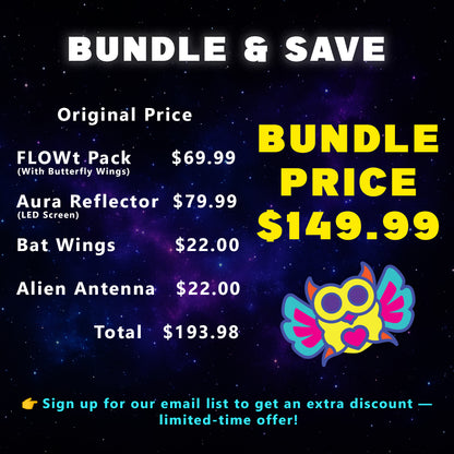 FLOWt Aura Bundle – Bat, Butterfly Wings &amp; Alien Antenna Vibe Pack