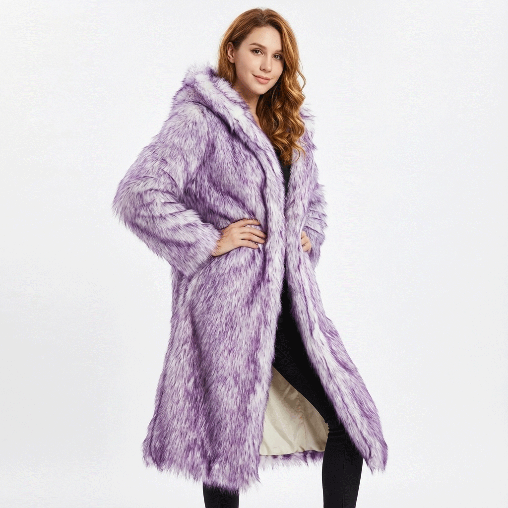 LED Faux Fur Coat (Purple)